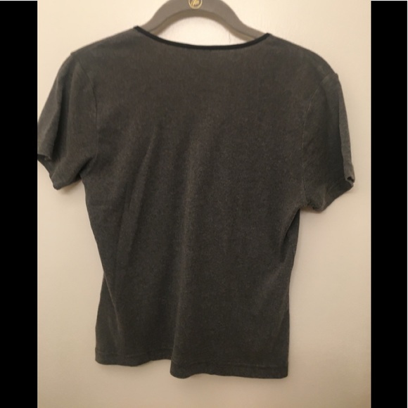 Joe Boxer gray t-shirt with black bow on v-neck - Picture 3 of 7